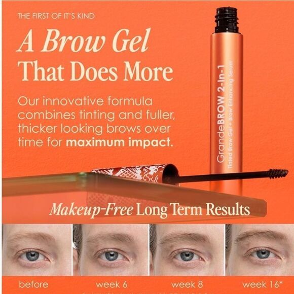 🌷 Grande Brow Tinted Brow Serum 2 in 1 New Medium Full Size - Picture 6 of 13